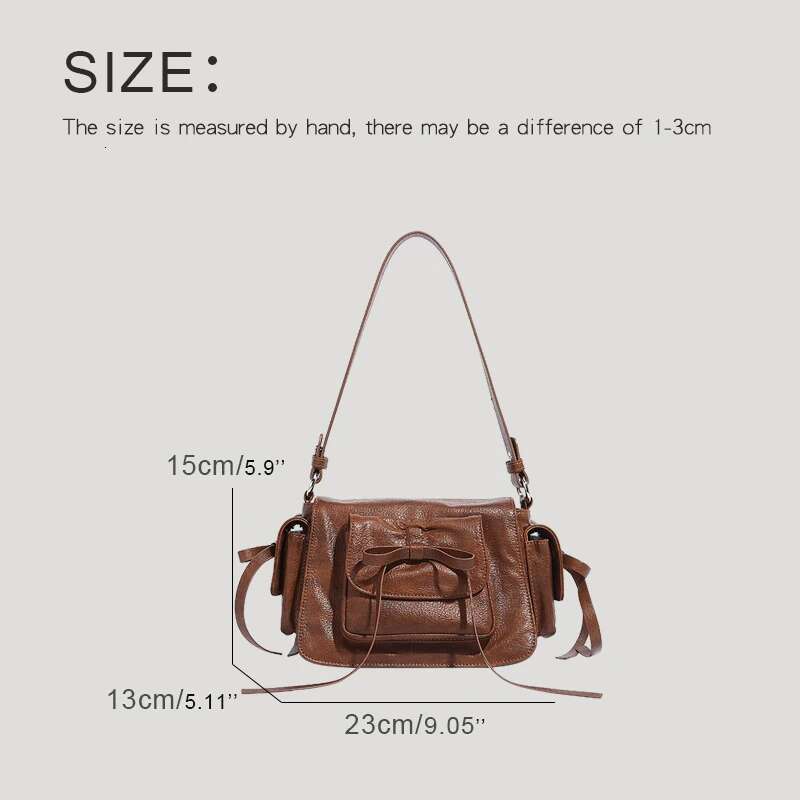 England Style Small Bags For Women Designer Handbags Purses New In PU Vintage Bow Multiple Pockets Underarm Shoulder
