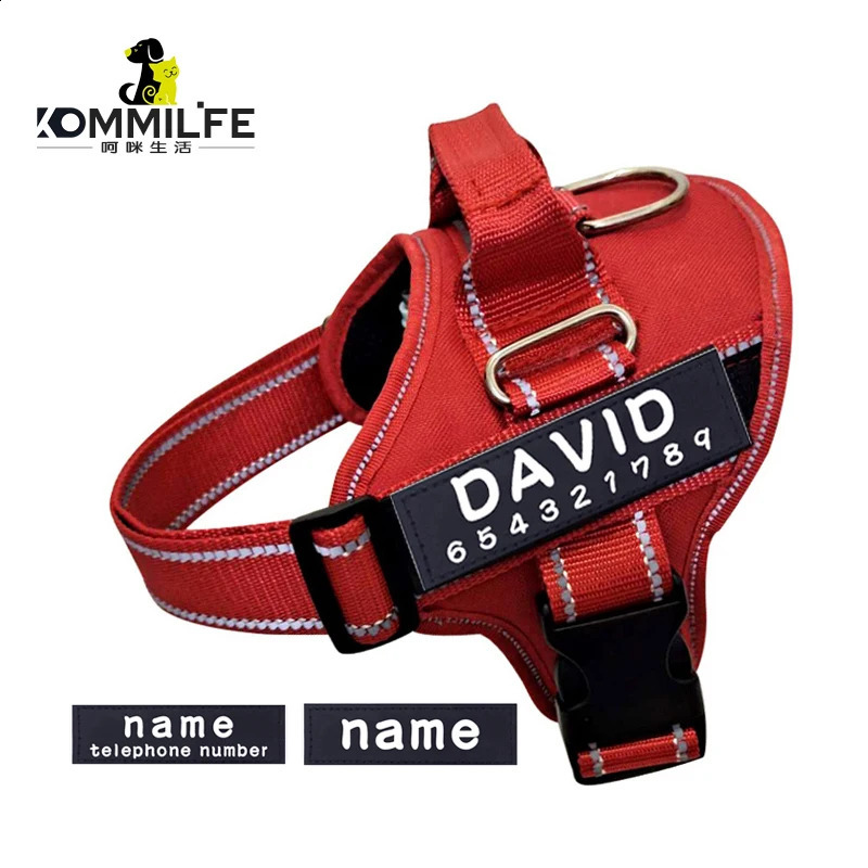 Nylon Dog Harness Personalized Reflective Pet Harness For Small Medium Large Dogs Breathable Mesh Pad Dog Harness No Pull 250224
