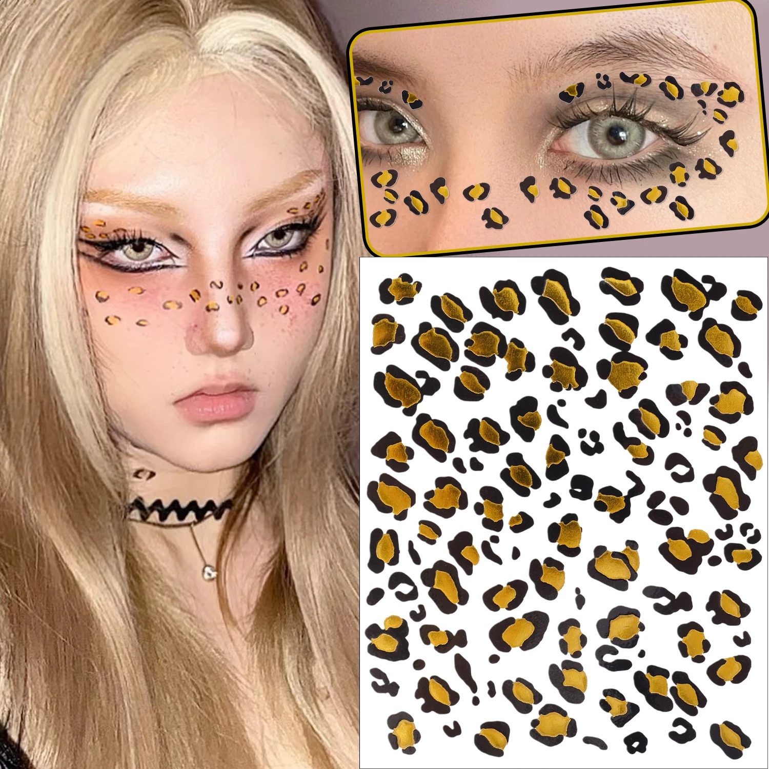 Leopard Print Temporary Tattoo Sticker Waterproof Disposable Face Body Retro Water Transfer Tattoos Decals 250219