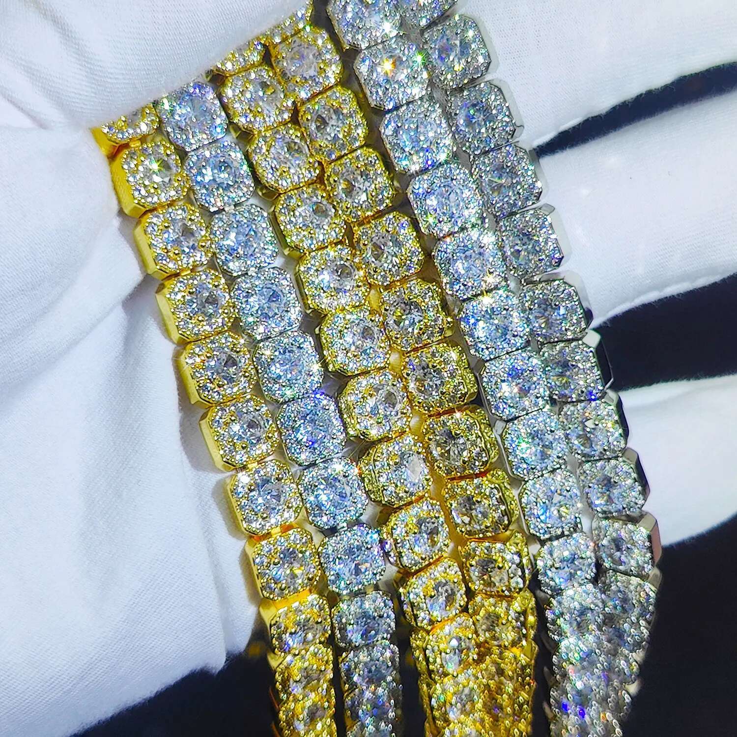 Clustered Dia Tennis Miami k Chain for Women 10MM Iced Out CZ Cuban Necklace Hip Hop Jewelry Gifts