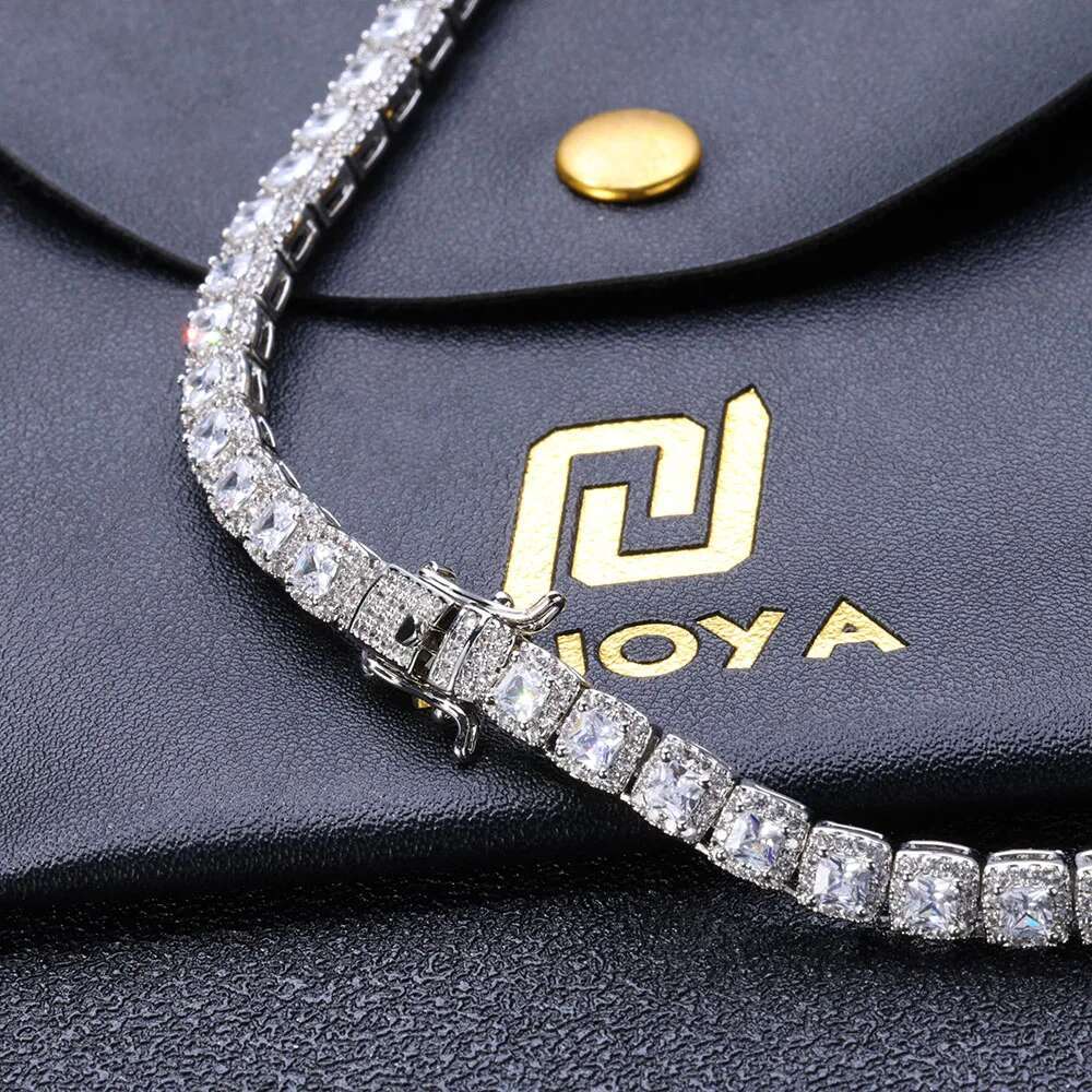 Women's 5mm Full Dia Cuban Hip Hop Rock Sugar Personalized Splicing CZ Bg Tennis Chain Valentine's Day Gift