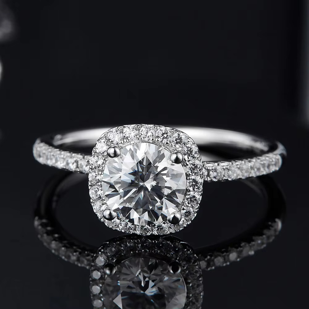 Moissanite Wedding Promise for Women Gold Plated Sterg Sier Rings Wholesale