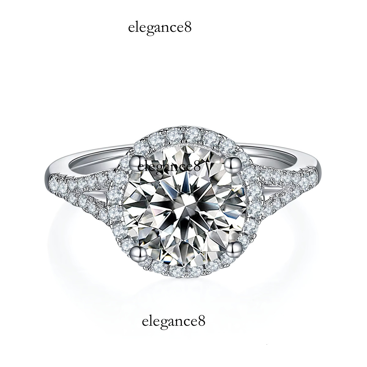 Jewelry electroplated women's wedding engagement ring, gold silica D VVS pure sier, new to 3 Ct M16E