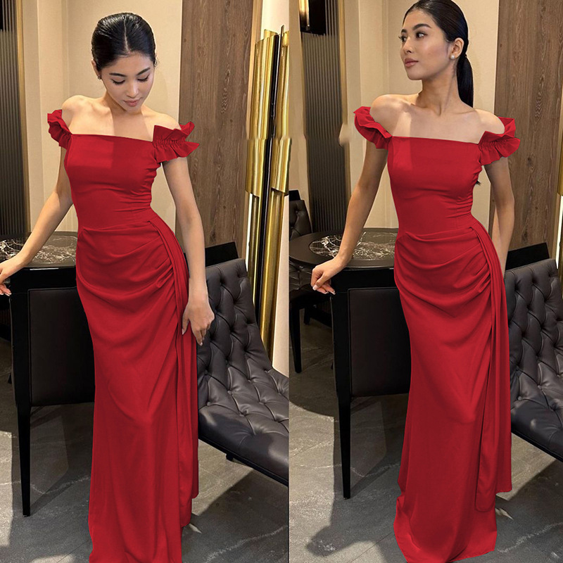 Wind Women's 2025 Spring/Summer New Product Fashion Sexy Back Waist Strap Dress