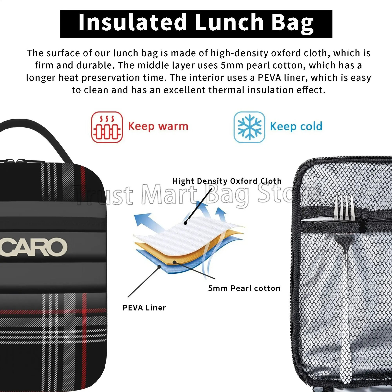 Custom Insulated Lunch Bag Recaros Reusable Leakproof Portable Oxford Thermal Cooler Lunch Bento Box for Outdoor Work Travel 250228