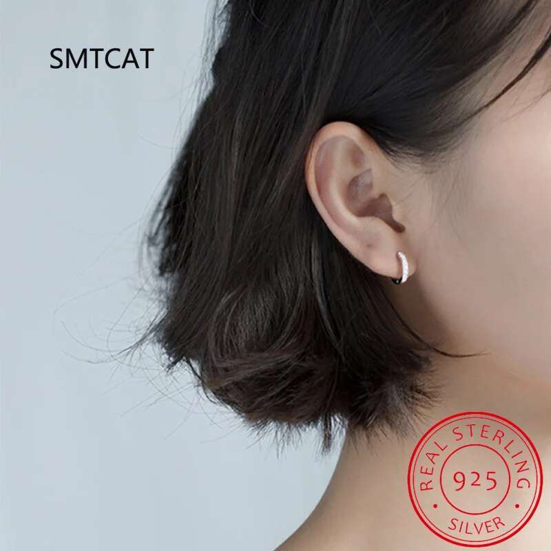 Plated Total 2.6CT Full Moissanite Hoop for Women Sparkg Wedding Party Earring Sterg Sier Jewelry Hie