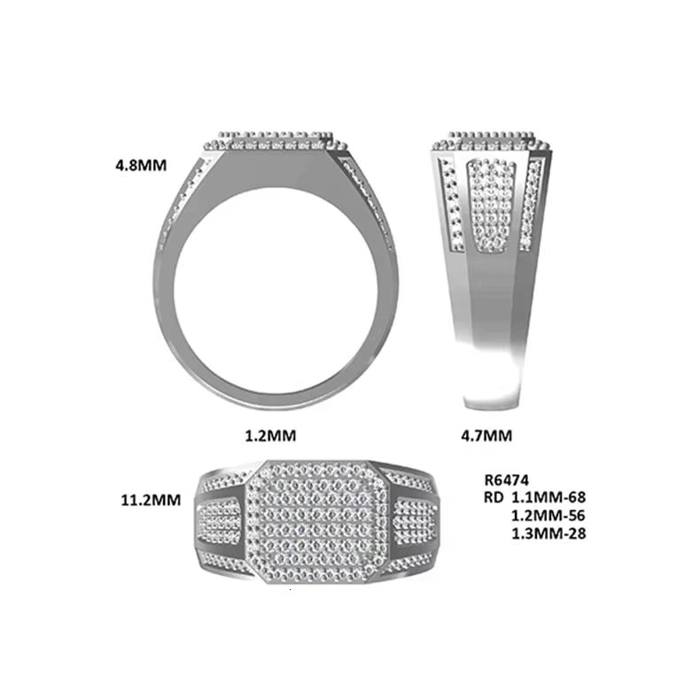 New Moissanite Men's Ring Sinocre Jewelry