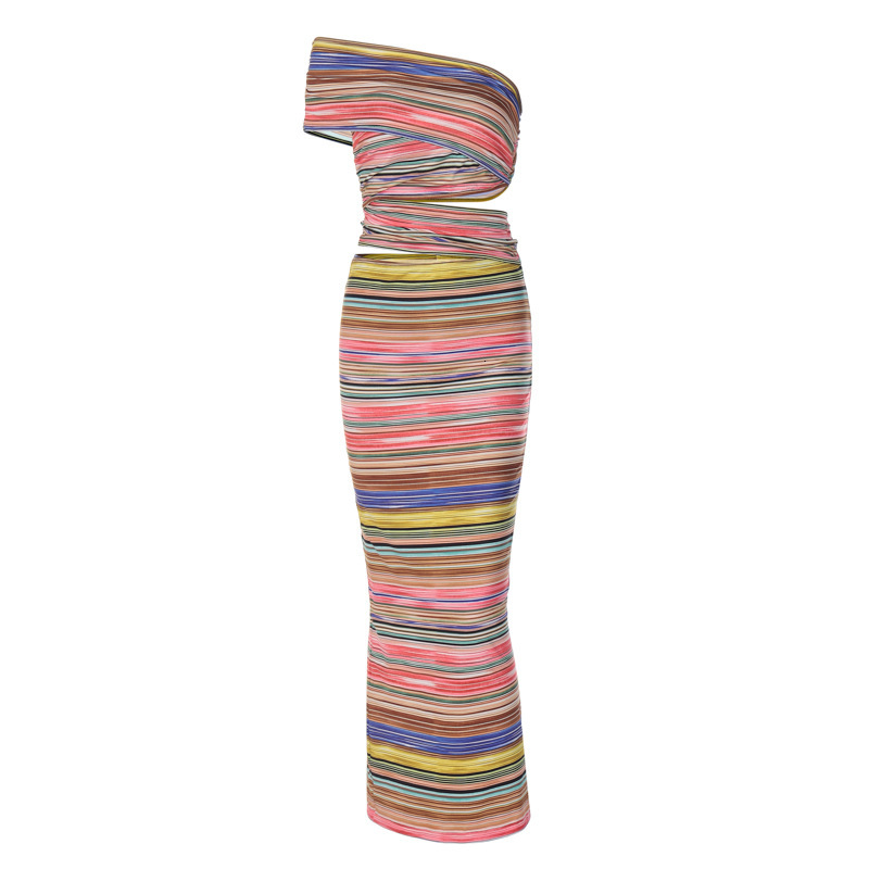 Fashionable Printed Slim Fit Hollow Out Backless Slit Dress For Women's Fashion New4 Spring/Summer New Products