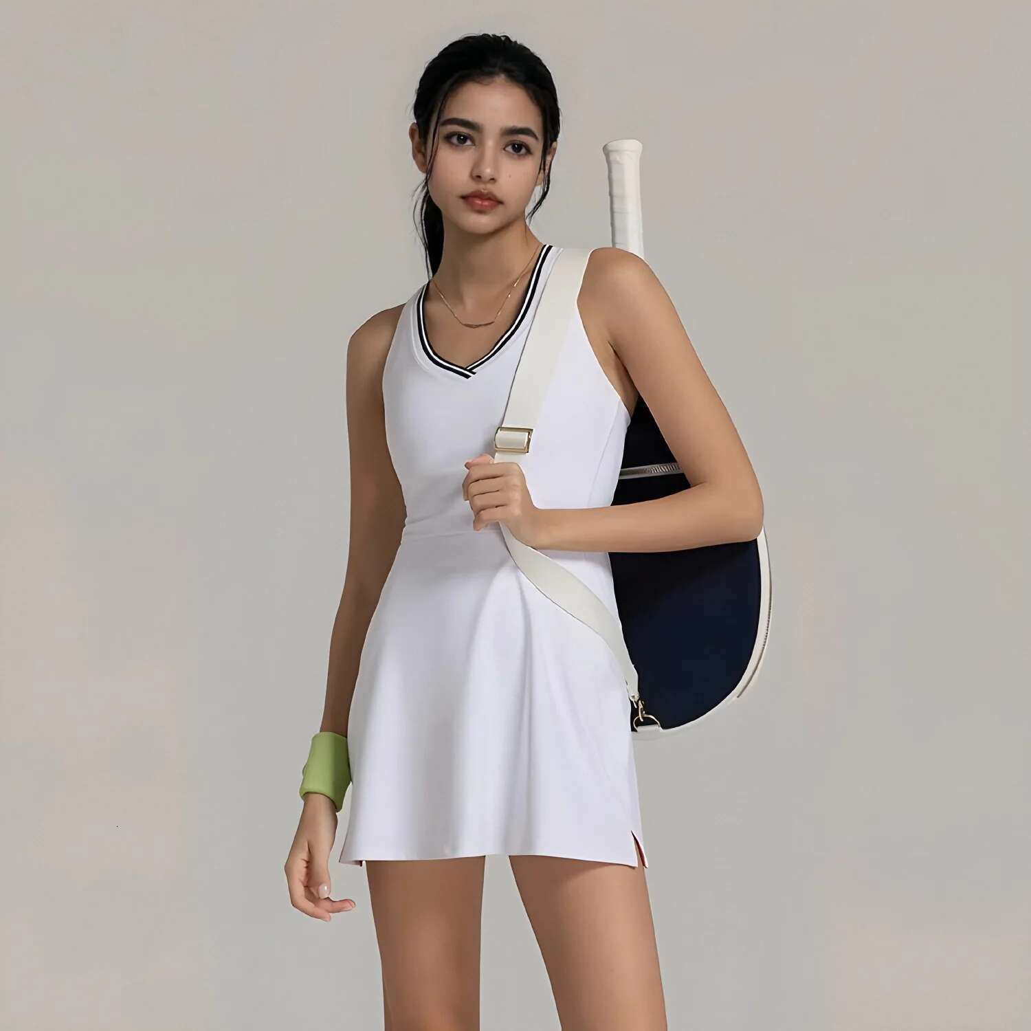 Women's Sport Dress With Shorts Tennis Two Pieces Set Breathable Outdoor Badminton Golf Wear Black White Pink Gym Tracksuit New