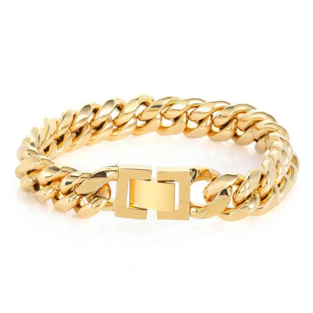 PVD Plated Jewelry Stainless Steel Men 6/8/10/12/14/16mm Trendy Cuban k Chain Necklace High Polished