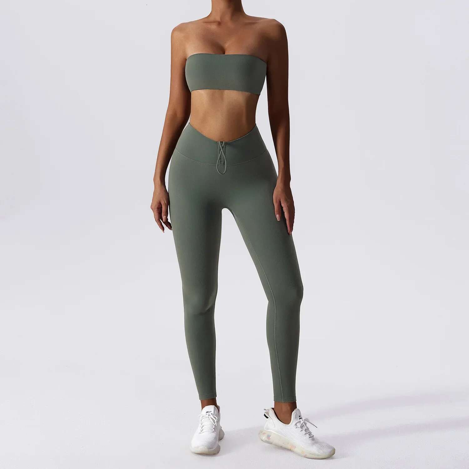 Yoga Set 2 Piece High Waist Leggings Sports Bra Women's Tracksuit Gym Workout Push Up Running Clothes Sportswear Fiess Suit