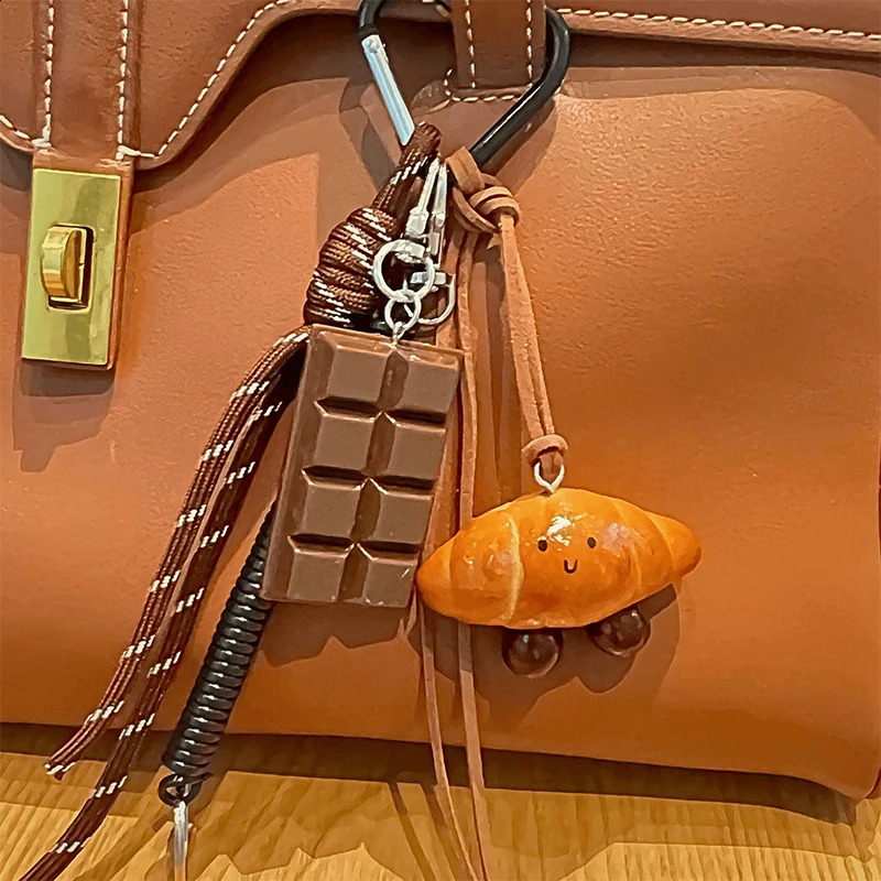 25 Style Food Theme Bread Chocolate Bag CharmCar Keyring Hanging PendantSausage Dog Handbag Schoolbag Decoration Accessories 250224