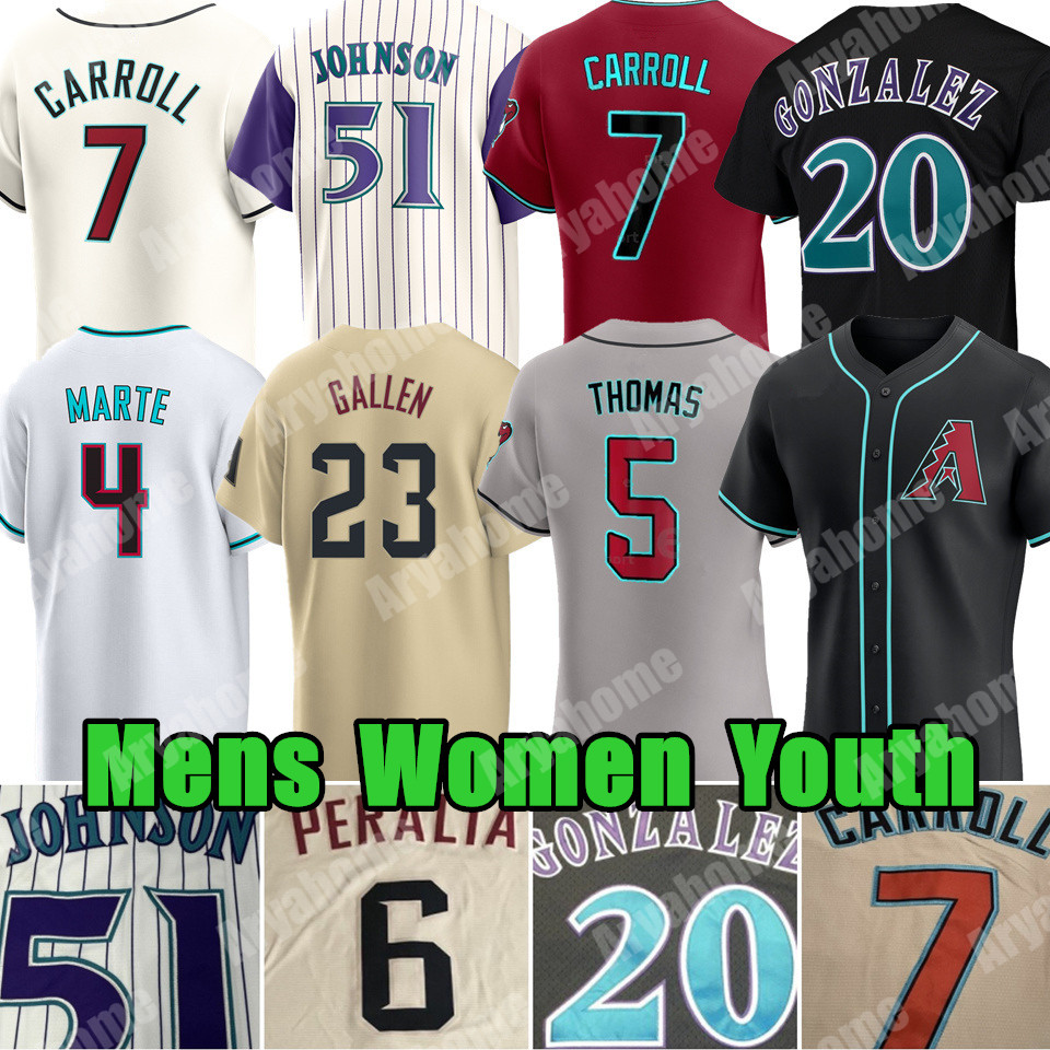 Corbin Carroll Ketel Marte Baseball Jersey Randy Johnson Gabriel Moreno Josh Bell Corbin Burnes Zac Gallen Arizon Diamondbacks Josh Naylor Brandon Pfaadt Custom