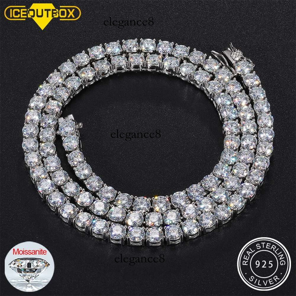 Real 4mm EF Color Moissanite Sparkg Full Dia GRAY Sterg Sier Wedding Engagement Party Jewelry Bracelet For Women