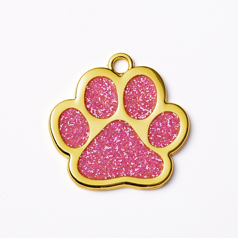 Zinc alloy pet tags, gold footprints, metal dog tags, pet tags, identification tags