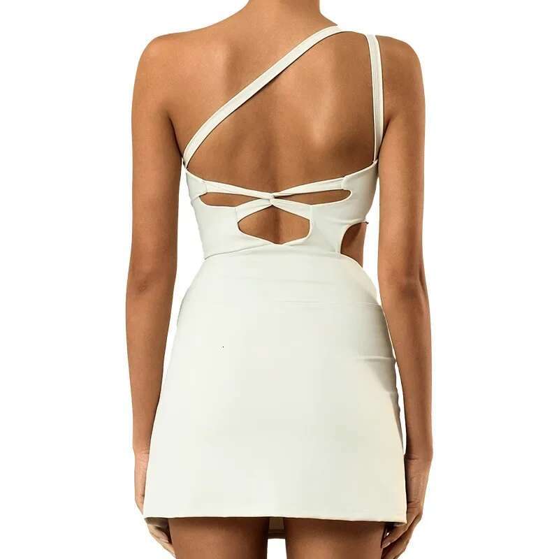 Seamless Naked Beauty Back Dress Running Sports Fiess Yoga Sets High Elastic Quick Drying Tennis Skirt Woman