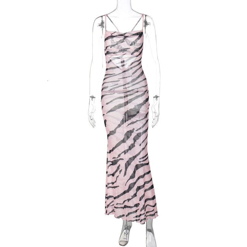 Women's New4 Summer New Product Fashionable And Sexy Bareback Printed Slimming Strap Dress