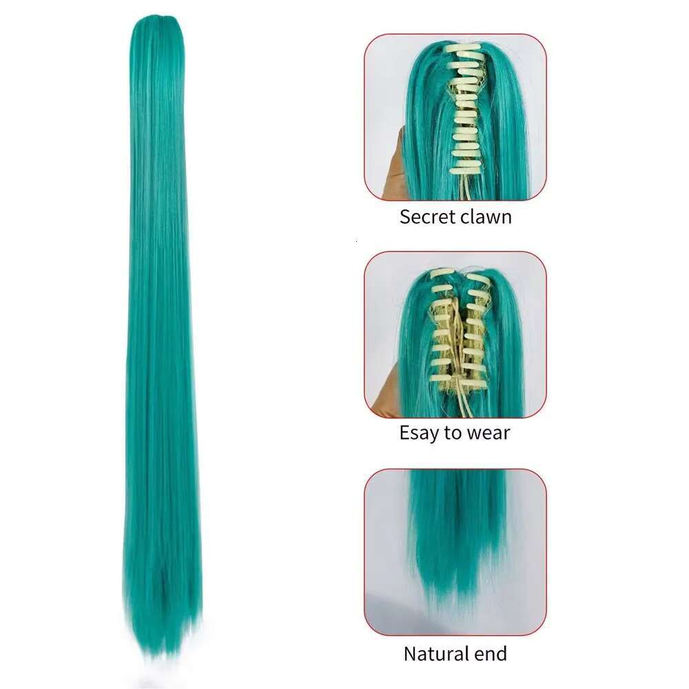 42Inch Green Anime Long Synthetic Hair Lolita Cosplay Halloween Wig