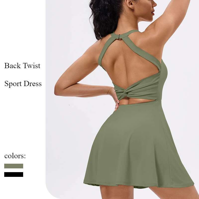 Tennis Badminton Clothing 2025 Golf Wear With Shorts Underneath Workout Outfit 1Pc Padded Sport Dress
