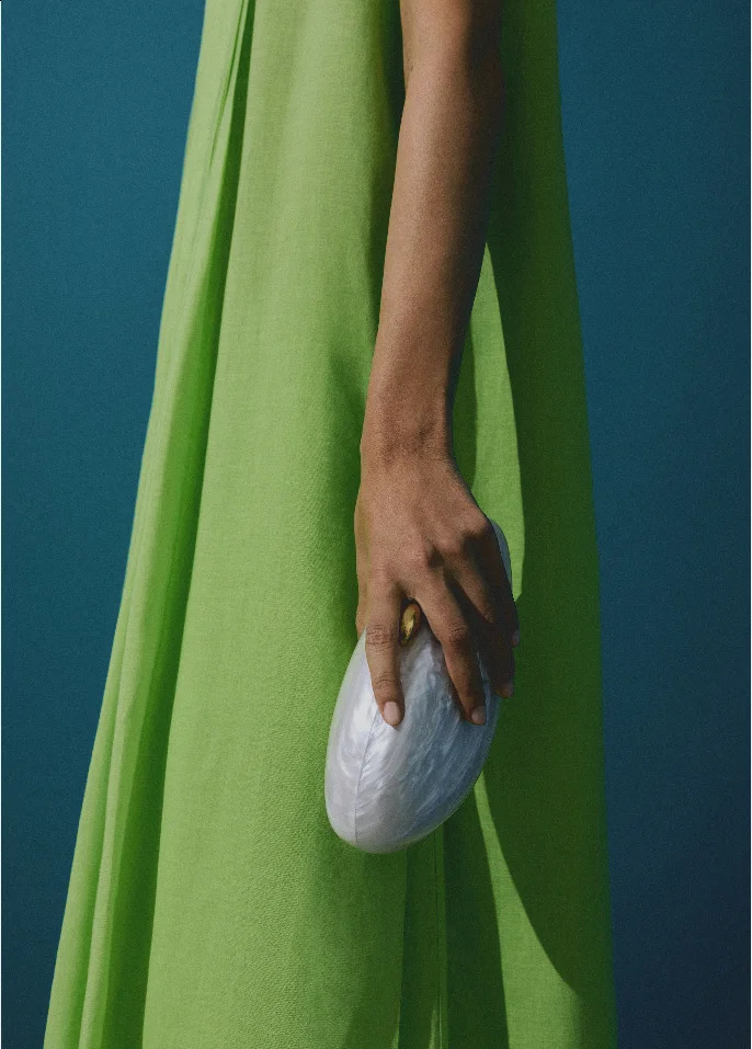 DHXJ Egg Shell Clutch Bag Acrylic women wedding evening party cute ivory pearl color purse handbag summer 250324