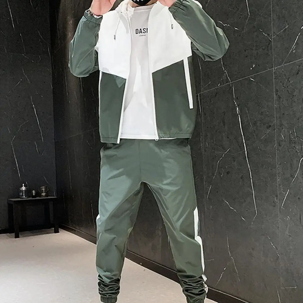 Spring Men Casual Sets Mens Hooded Tracksuit Sportswear JacketsPants 2 Piece Hip Hop Running Sports Suit 3XL 250227