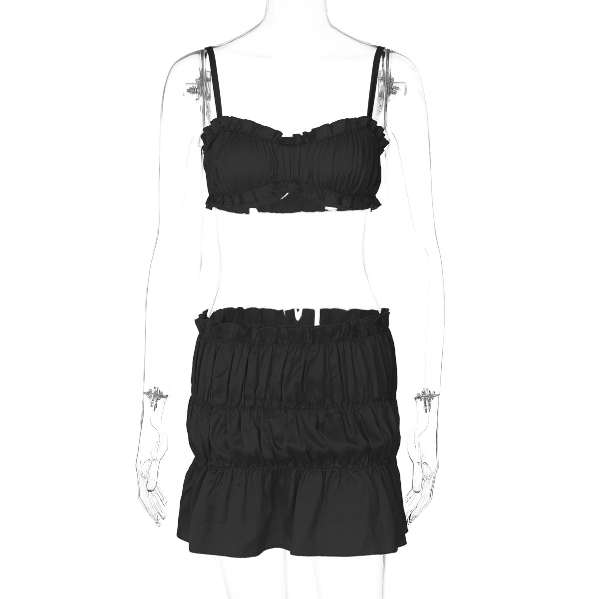 Hot Selling Women's Clothing New4 Summer New Product Fashionable And Sexy Strapless Small Suspender Pleated Skirt Set