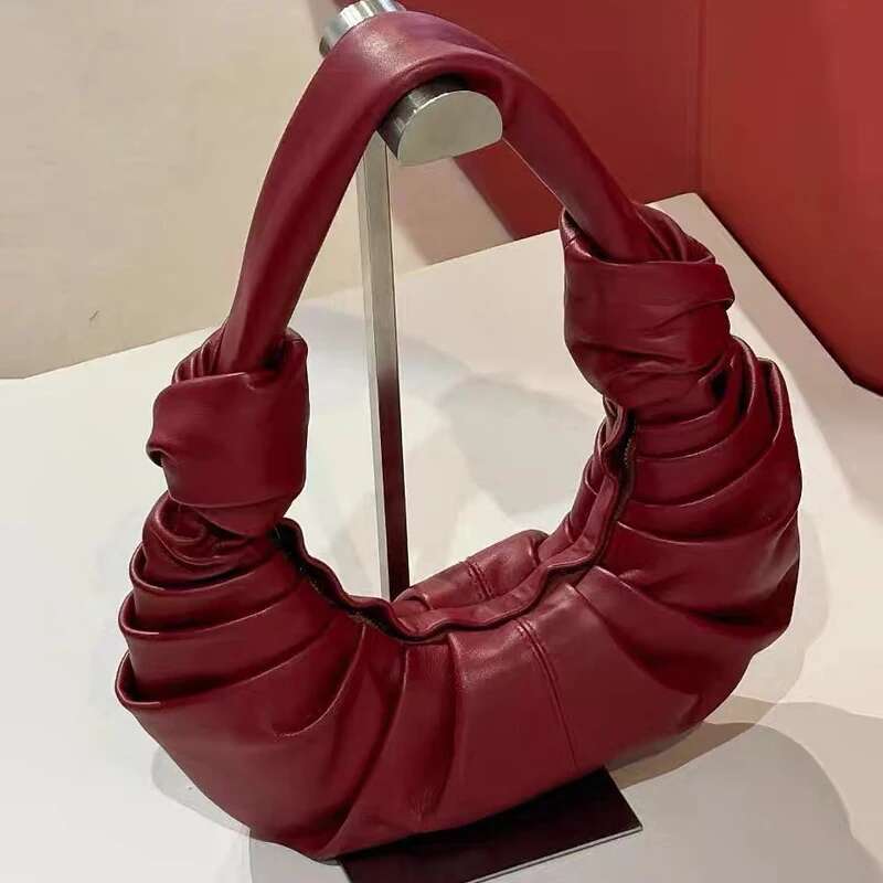 Pleated Half Moon Bags For Women Designer Handbags And Purses 2025 New In Fashion PU Leather Soft Large Underarm Shoulder