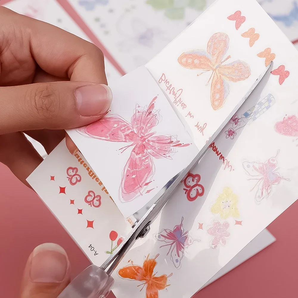Pink Butterfly Flower Temporary Tattoo Sticker Waterproof Self Adhesive Lasting Body Arts Makeup Tattoos 250219