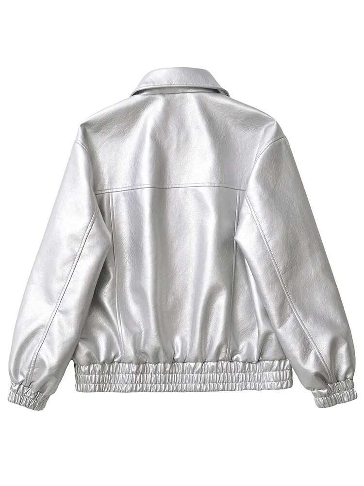 Designer Aigo Streetwear Women Retro Loose Short Pu Faux Leather Jacket Spring Autumn Female Zipper Coat Vintage Moto Biker Outwear