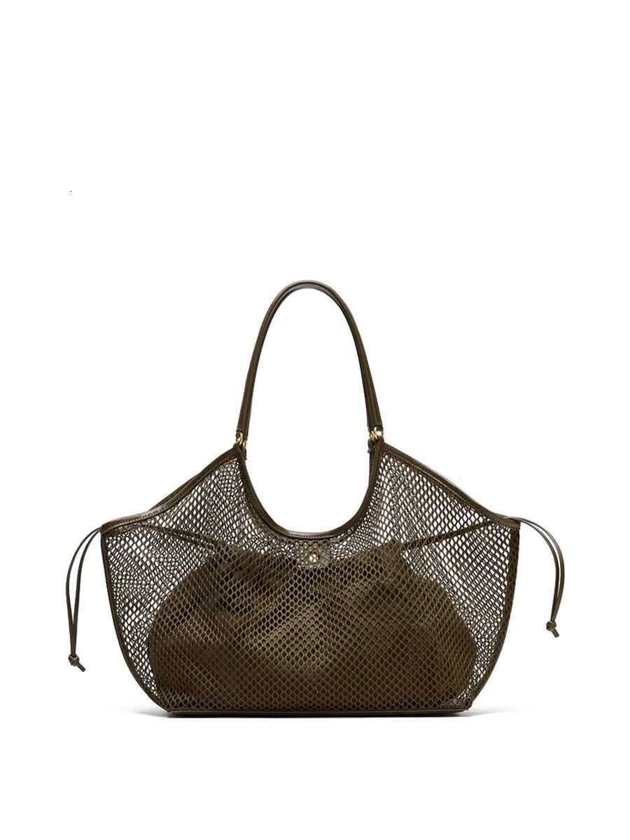 Women Large Capacity Mesh Travel Shoulder Casual Shopper Totes Beach Toy Storage Ladies Handbag Net Bag