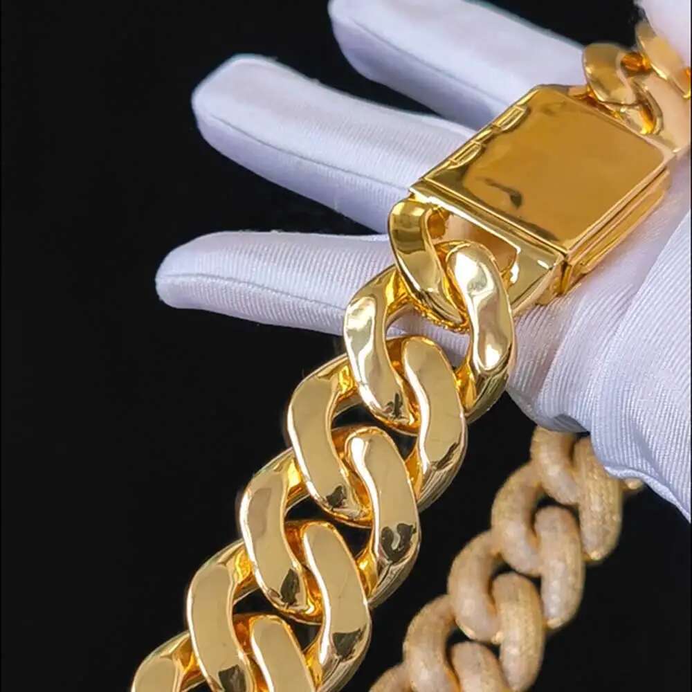 25MM 8 Rows Cluster 5A Dia Mens Full Iced Out Cuban k Gold/Sier Plated Bg CZ Bubble Chain Rapper Jewelry