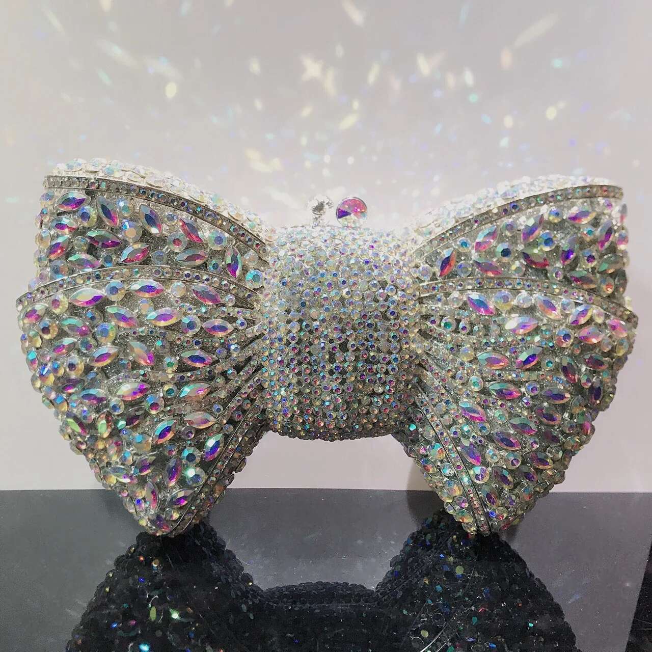 Newest Rhie Green/Black Clutch Purse Bow Dia Women Red Evening Clutches Bags Wedding Bridal Bag Stones Handbags