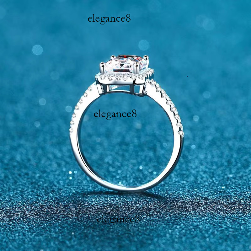 1.0ct 2.0ct radiation/emerald cut wedding engagement women's silica ring, pure sier