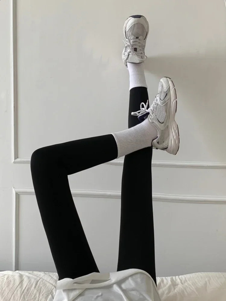 Womens long legs autumn winter cashmere leggings ankle length gray warm cotton thick velvet womens pants 250225