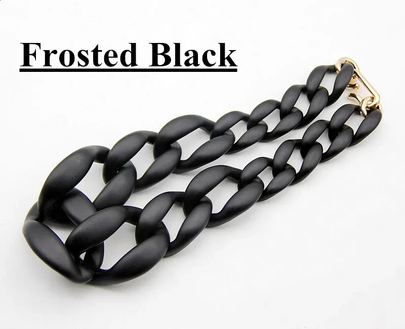 Trendy Big Acrylic Pink Choker Necklace For Women Vintage Resin Chunky Chain Collar Necklaces Pendants Jewelry Party Gifts 250228