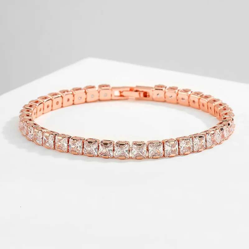 Moissanite Tennis Bracelet with Certificate Sterg Sier Plated Gold Bracelets 3/4/5/6.5mm Dia Bangle for Women Men
