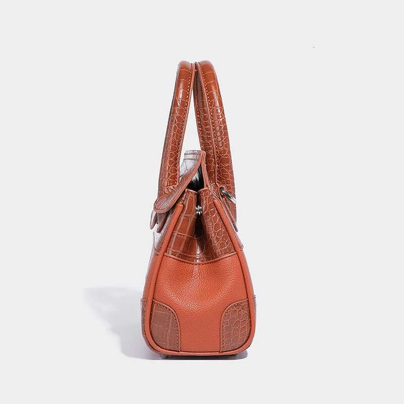 Crocodile Pattern Women's Handbag Designer PU Leather Small Square Tote Stylish Commuter Shoulder Bag Feminina