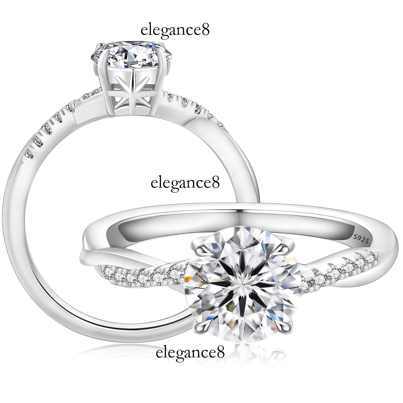 1ct sterg sier VVS1 platinum Dier silica engagement ring for women