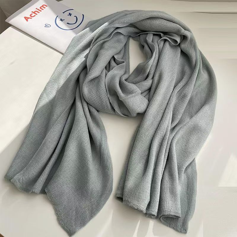 T211 Korean version of the new scarf pure color versatile winter autumn and winter thick warm scarf men and women couple shawl knitted