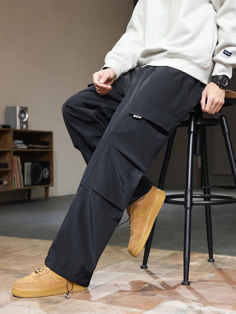 Mens Sweatpants 10XL 9XL Ice Fabric Multi-Pockets Joggers Baggy Cargo Pants Loose Casual Harem Trousers Plus Size 6XL 7XL 8XL 250228