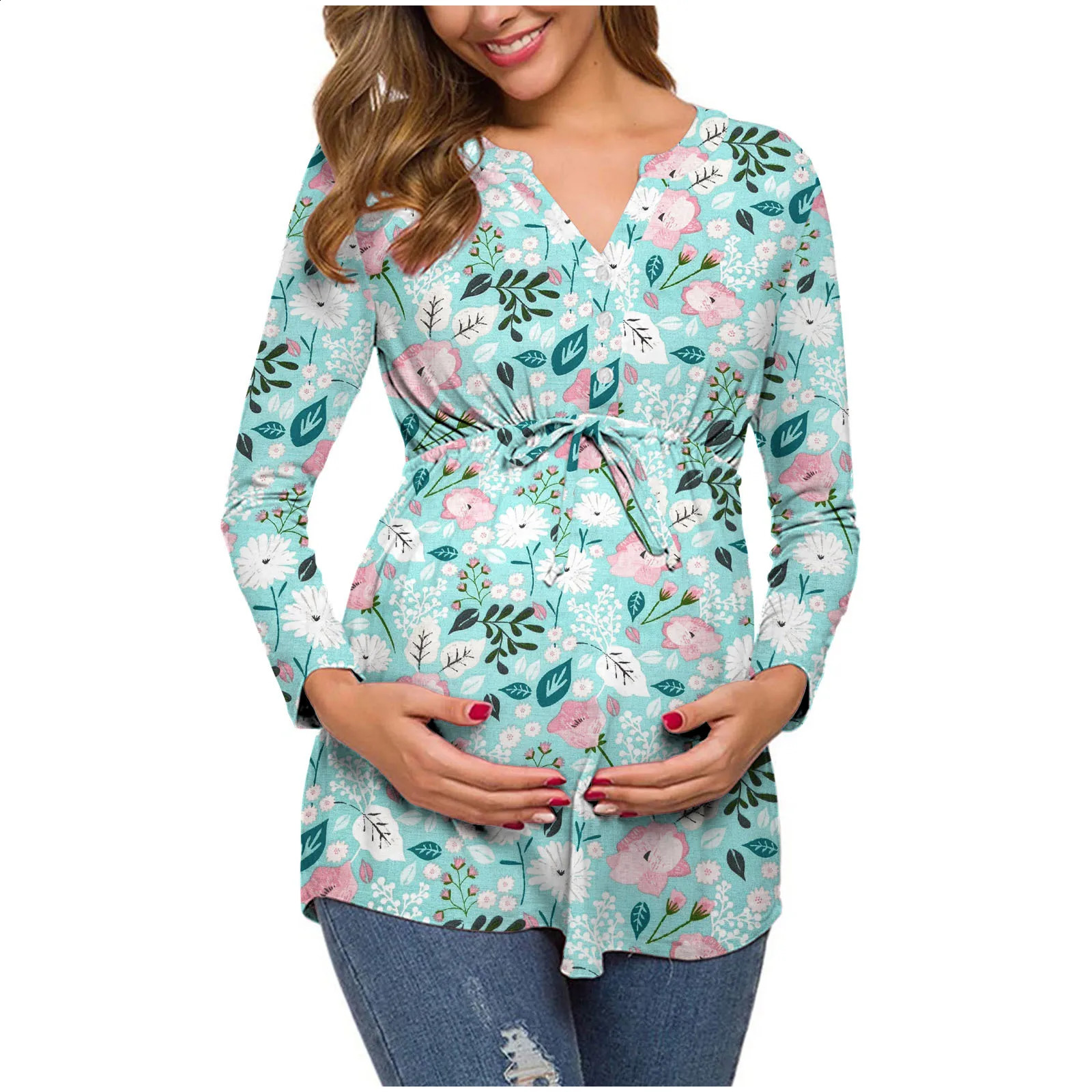 Pregnant Women Maternity Clothes For Breastfeeding Long Sleeve Soft Slim Tops Pregnancy Blouse T-shirt Clothes Clothing 250228