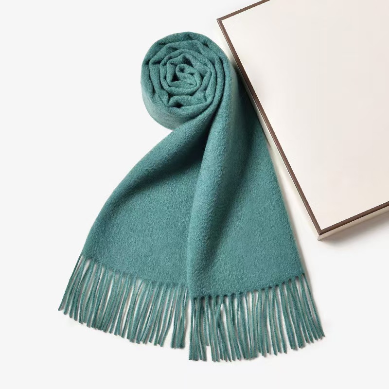 K035 Rumlan 100% Australian Merino Cashmere soft and skin-friendly solid color warm scarf for gift giving