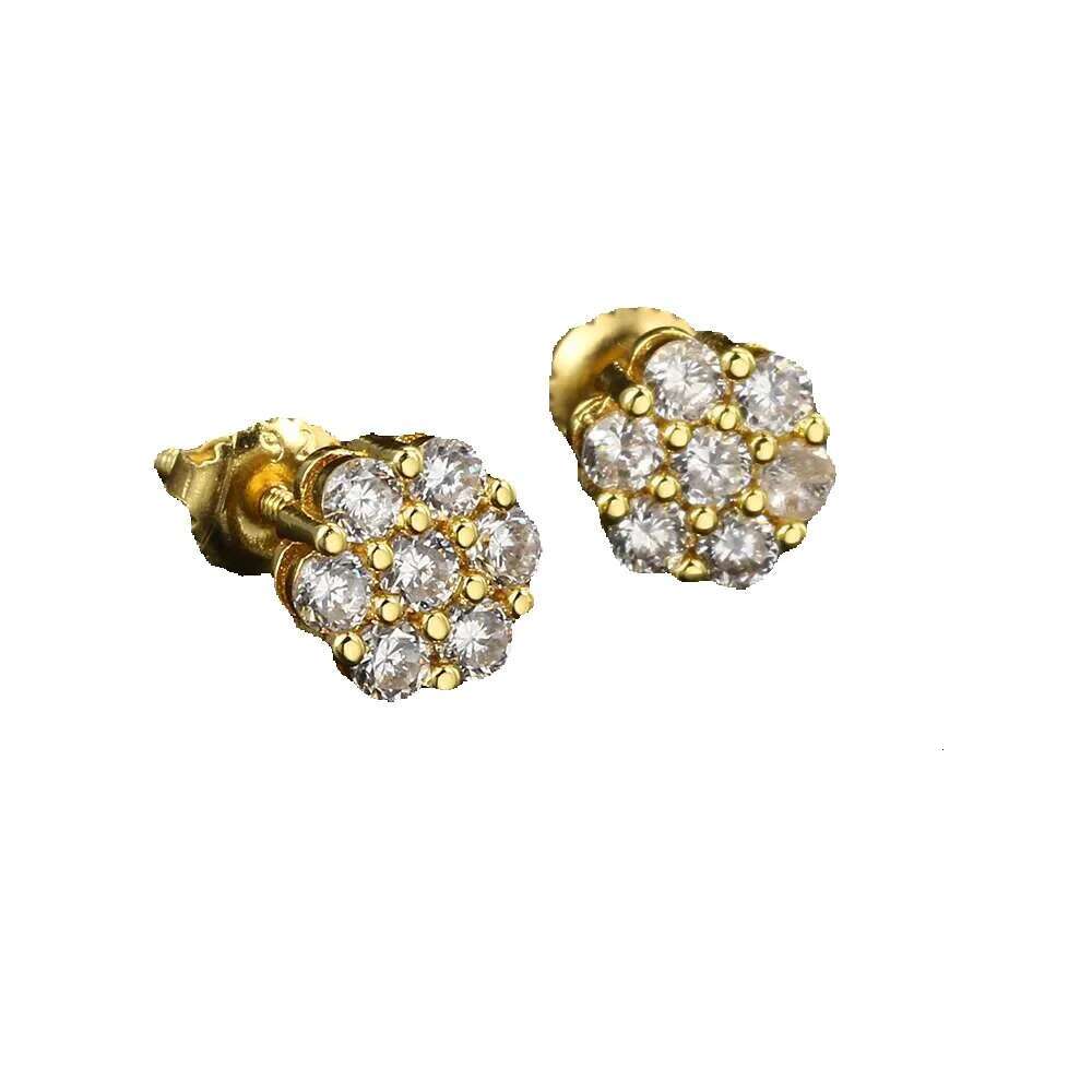 wer Iced Out CZ Earrings Gold Color Screw Ear Stud For Women Men Cool Punk Hip Hop Jewelry Gifts Wholesale OHE175