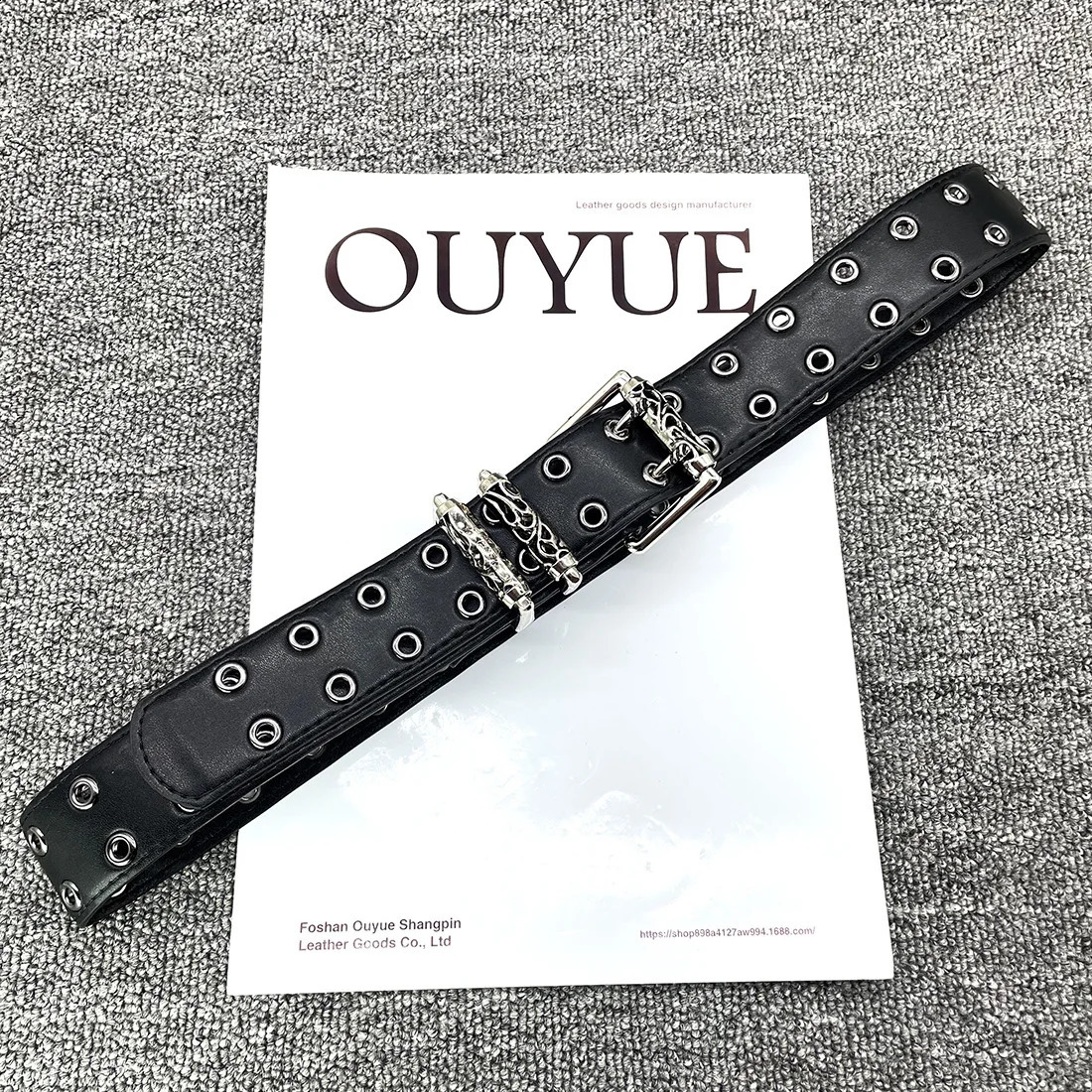 Star With Chain Eye Rivet Belt Goth Style Double Pin Buckle Man/woman Punk Style Pu Leather Waistband for Jeans Y2K Belt 250226