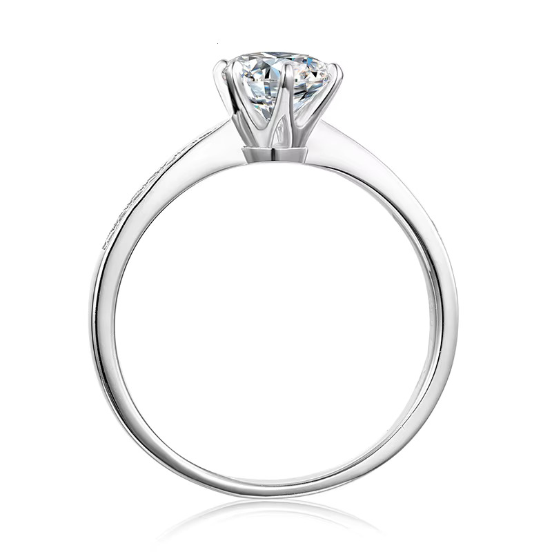 Moissanite Jewelry Lady Wedding Sterg Sier High-grade Sense Temperament Classic Six Claw Ring Wholesale for Woman