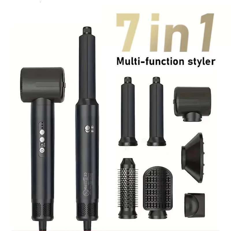 New 7-In-1 Auto Wrap Hair Dryer 1400W Powerful Straightener Brush Hot Comb Set Multi-Styler Professional Curg Iron