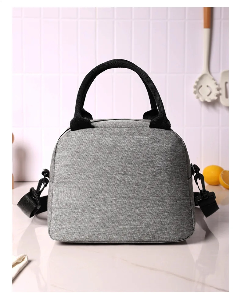 Lunch bag with shoulder strap handle cooler bag womens portable food bag work student lunch box freezer bag 250228