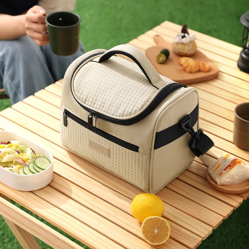 Portable Lunch Bag Insulated Lunch Bag Cooler Bag for Women Men Large Capacity Travel Picnic Lunch Box with Shoulder Strap 250228