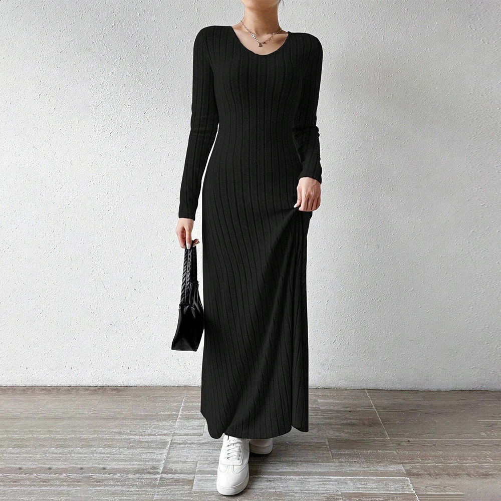 Mia Muse Womens Dresses All Season Office Lady Ventilate Solid Color Waist In Long Sleeve MIDI Lettuce Trim Suitable f 250226