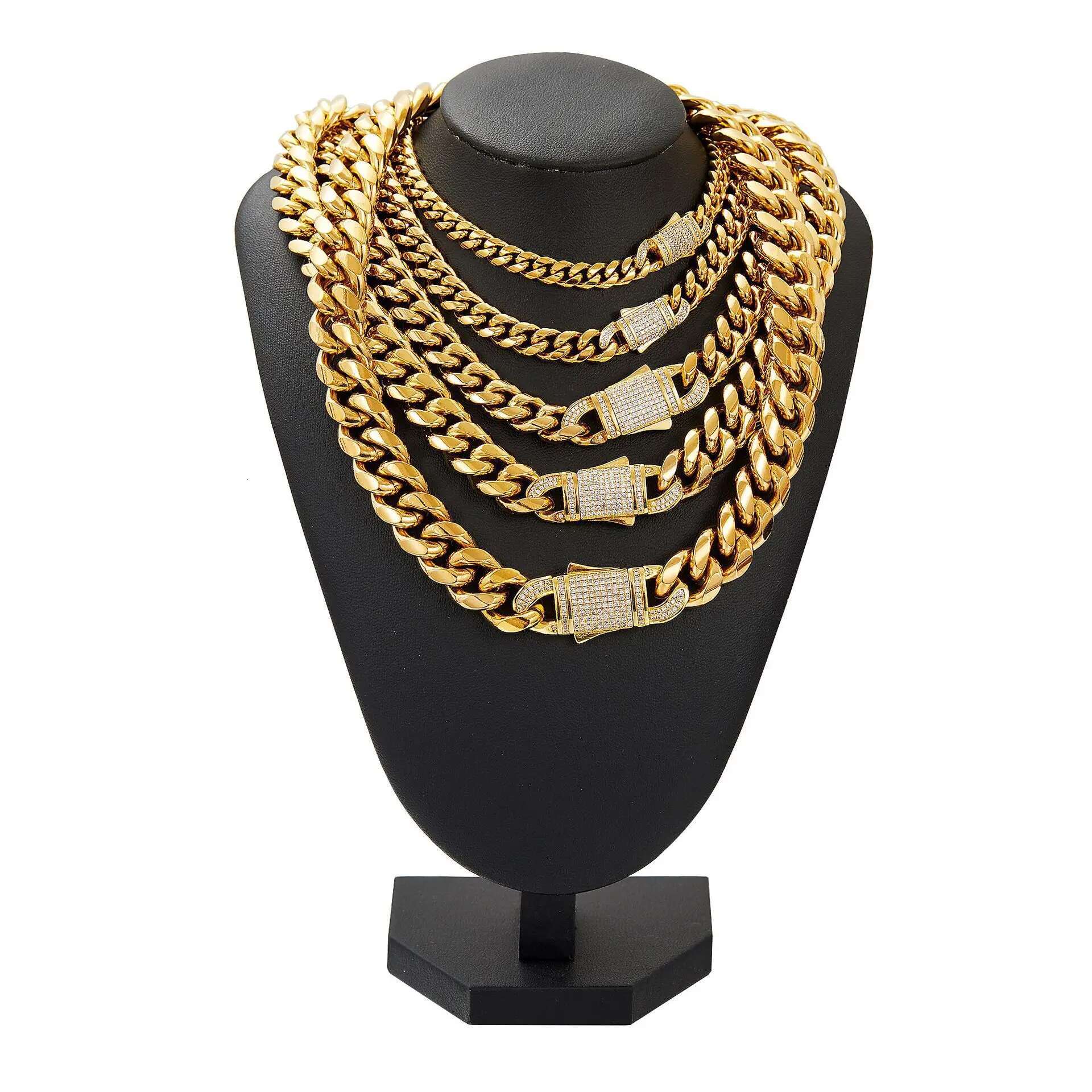 6mm Wide New Arrival Men Women's Miami Curb Chain Necklace or Bracelet Gold Color Stainless Steel Jewelry